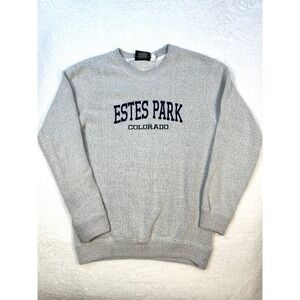 Estes Park Colorado Comfortex USA Womens M crew neck sweatshirt gray knit
